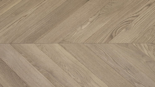 Almond Cream (Macaroon) American White Oak Chevron 5″ engineered hardwood