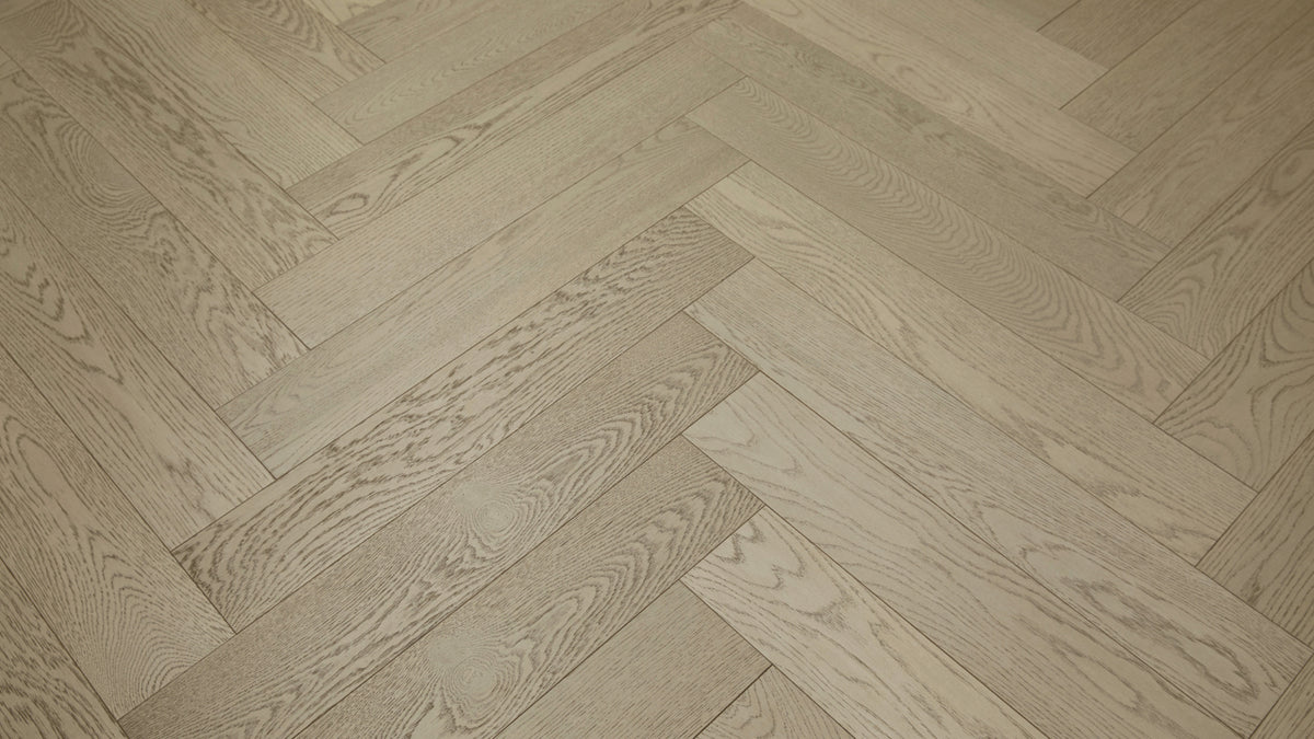 Skyline Breeze (Sky) American White Oak Herringbone 5″ engineered hardwood