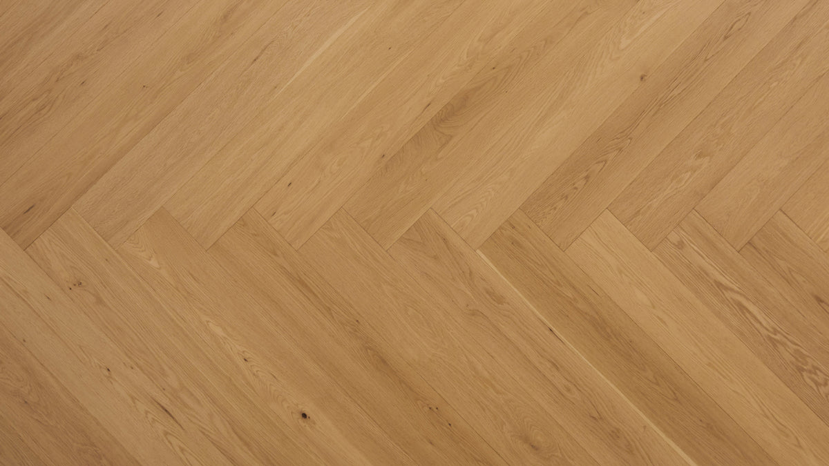 Pure Essence (Clear) European White Oak Herringbone engineered hardwood